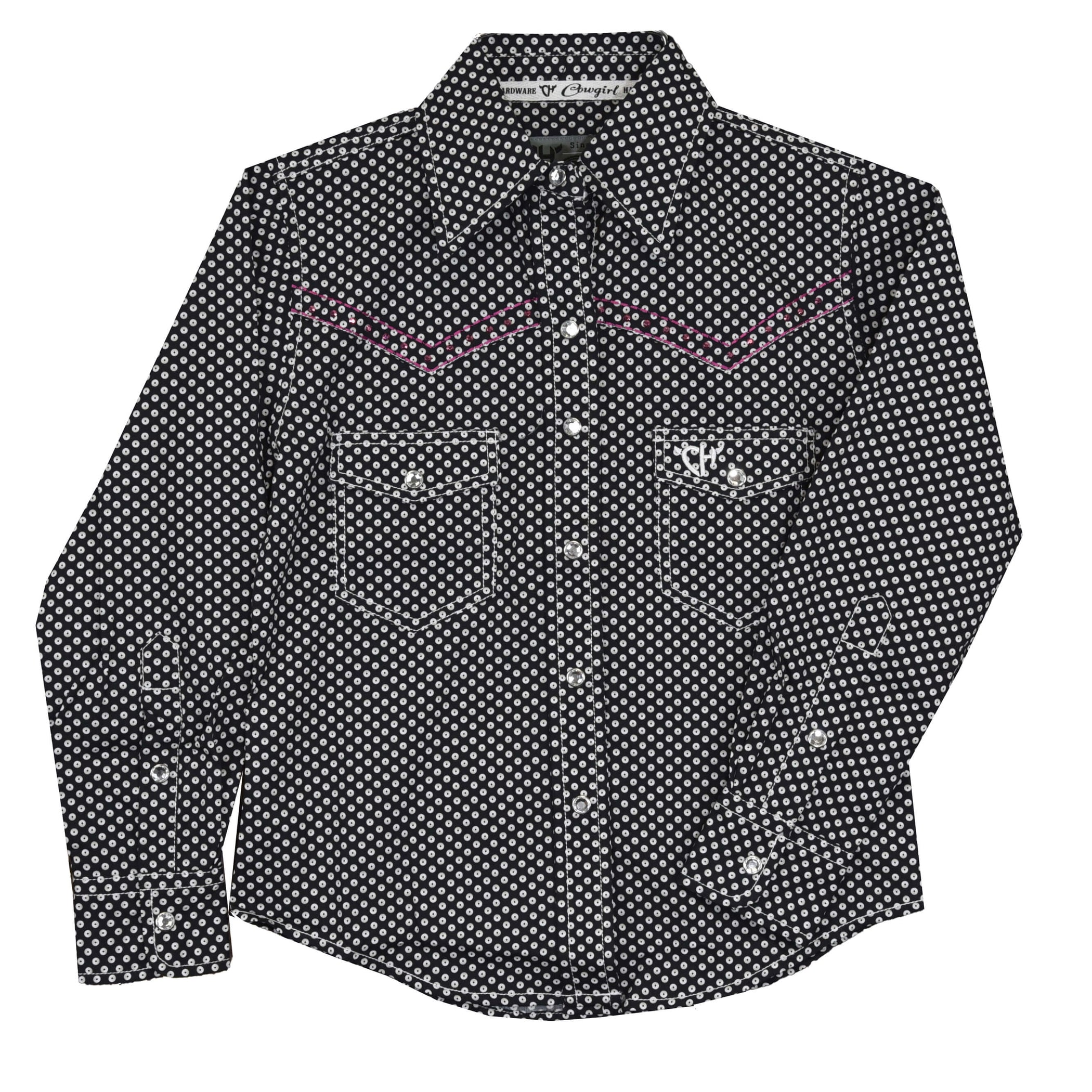 Girls Black Bandana L/S Print Shirt by Cowboy Hardware main image 0