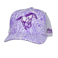 Girl's Cowgirl Hardware Lilac "Floral Running Horse" Hat from Cowboy Hardware