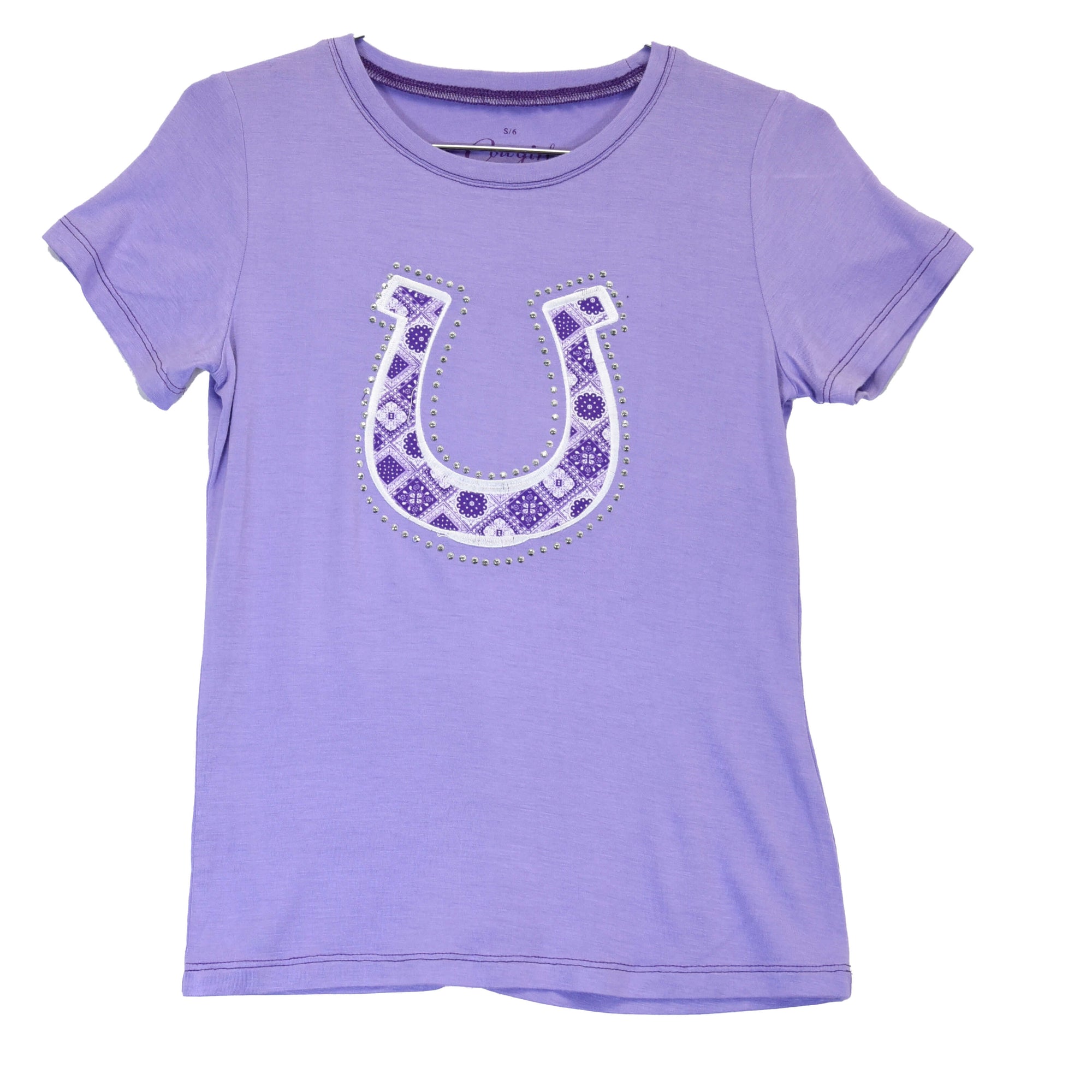 Girl's Cowgirl Hardware Liliac Bandana Horseshoe T-Shirt from Cowboy Hardware