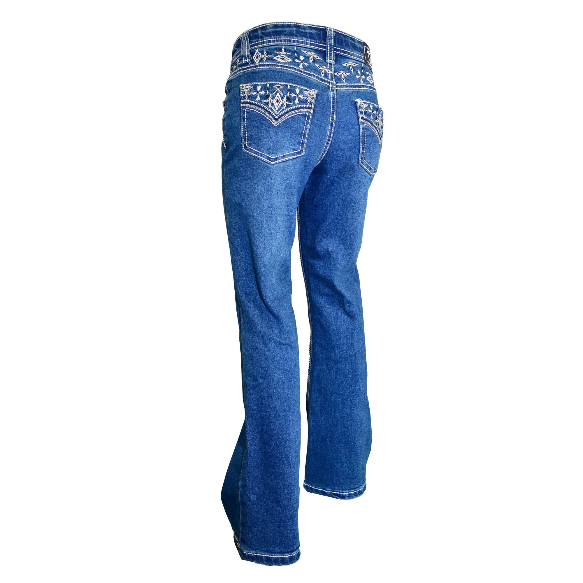 Girl's Cowgirl Hardware Med Wash Brushed Aztec Jeans from Cowboy Hardware