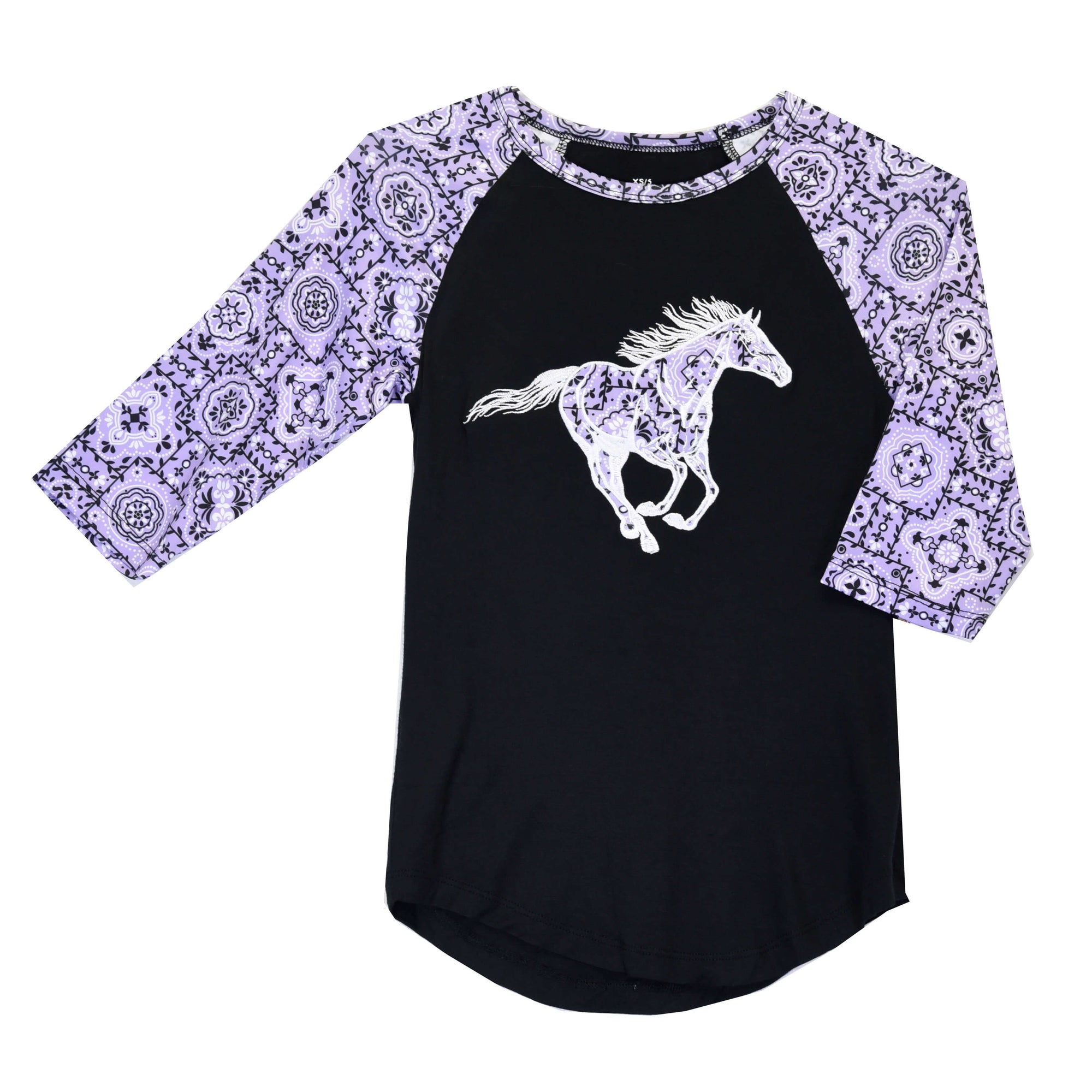 Girl's Cowgirl Hardware Wild Horse Liliac Raglan T-Shirt from Cowboy Hardware
