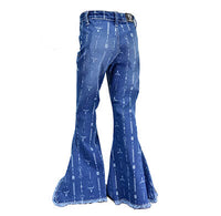 Girl's Cowgirl Hardware "All Over Skull Aztec" Medium Washed Jeans from Cowboy Hardware