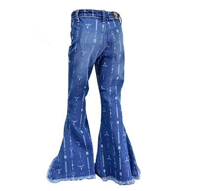 Girl's Cowgirl Hardware "All Over Skull Aztec" Medium Washed Jeans from Cowboy Hardware