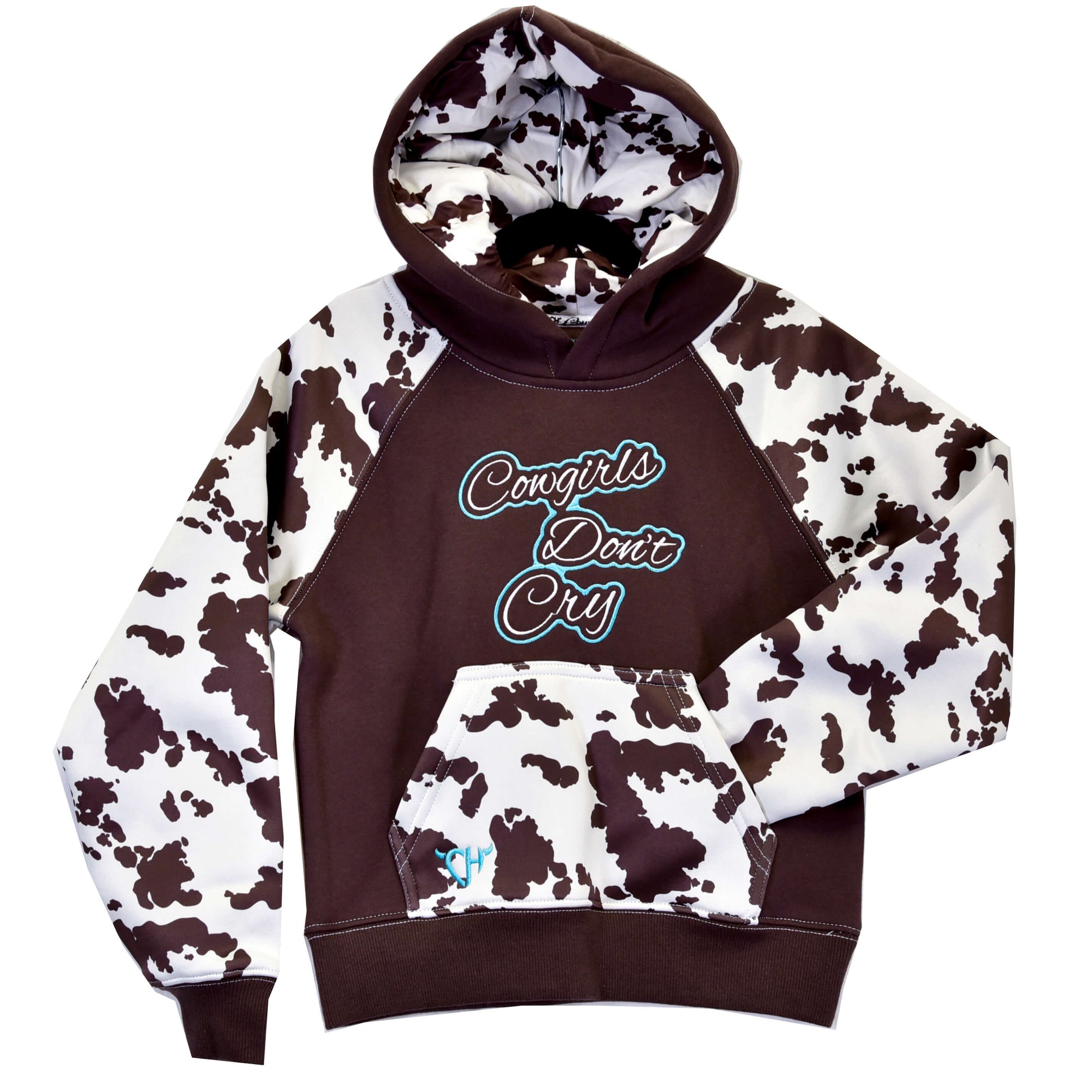 Girls Cowgiorl Hardware Cowgirls Don't Cry Dark Chocolate Body Fleece Hoody from Cowboy Hardware