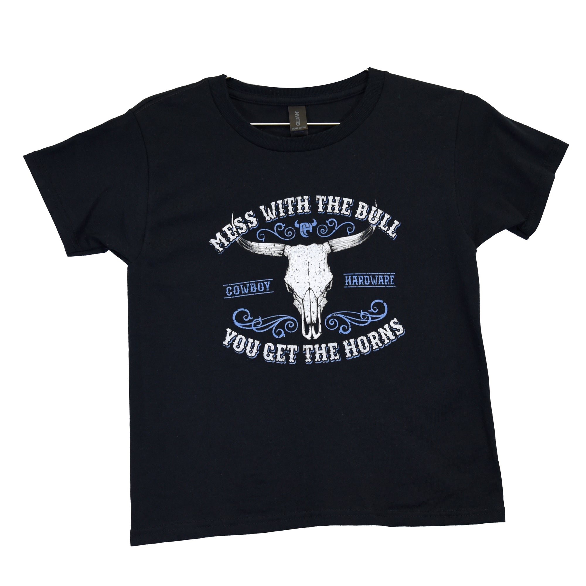 Infant Boy's CH Black "Mess with the Bull" Romper/Onesie Short Sleeve T-Shirt from Cowboy Hardware