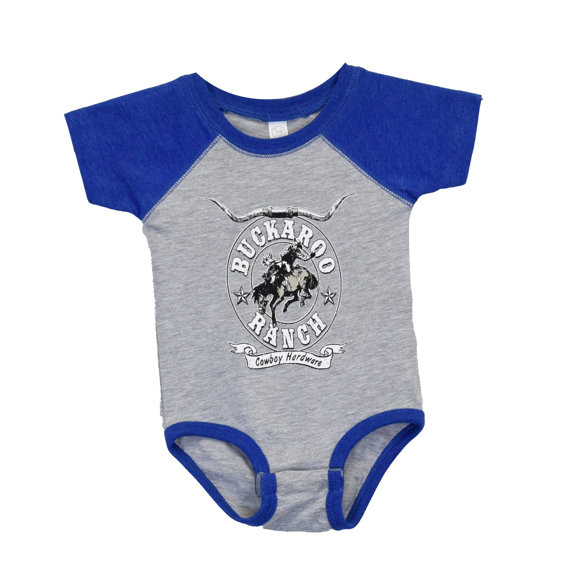 Infant Boy's CH Royal Blue "Buckaroo Ranch" Romper/Onesie Short Sleeve T-Shirt from Cowboy Hardware