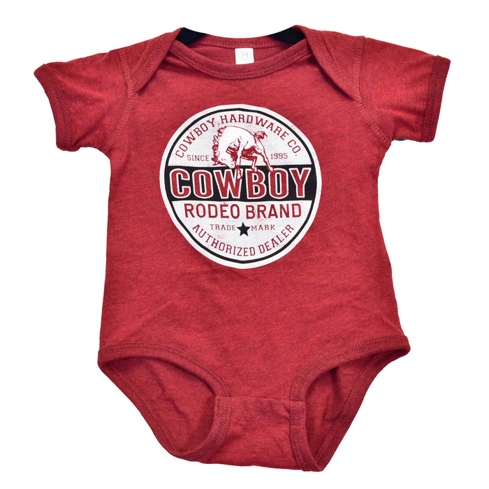 Infant Boy's Rodeo Brand Cardinal Short Sleeve Tee Romper from Cowboy Hardware