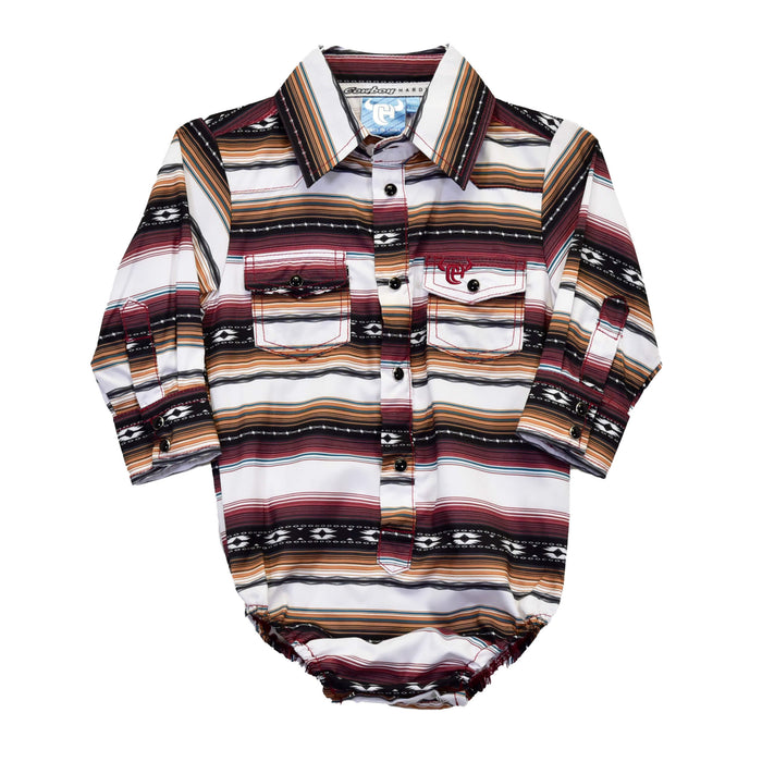 Infant Boys Chili Striped Aztec Long Sleeve Print Romper from Cowboy Hardware