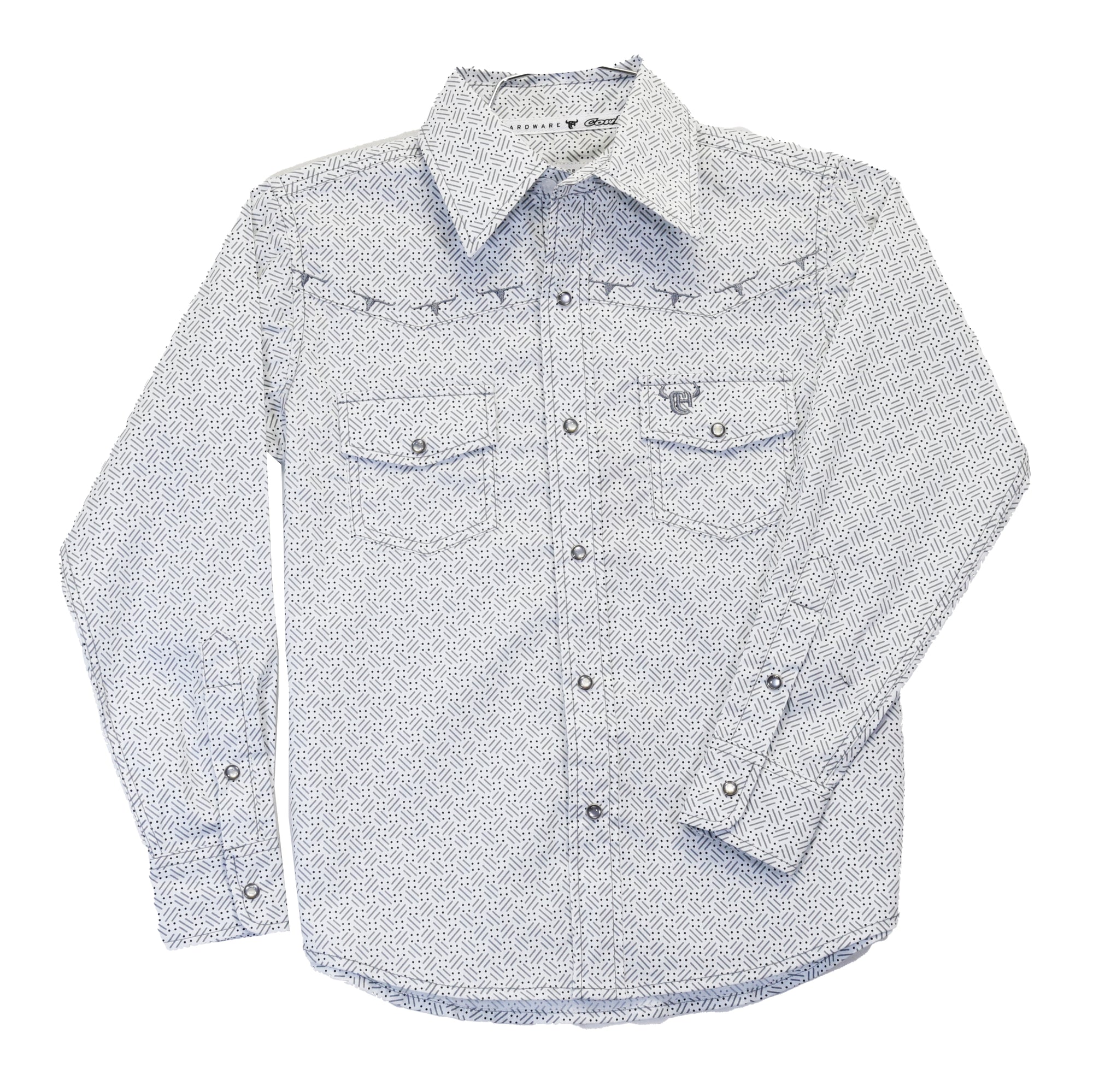 Infant Boys Gio Morse White Short Sleeve Print from Cowboy Hardware
