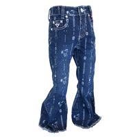 Infant Girls Cowgirl Hardware Dark Wash Horse Aztec Print Jeans from Cowboy Hardware
