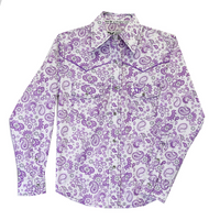 Infant Girls Cowgirl Hardware Purple and White Fun Paisley Long Sleeve Print from Cowboy Hardware