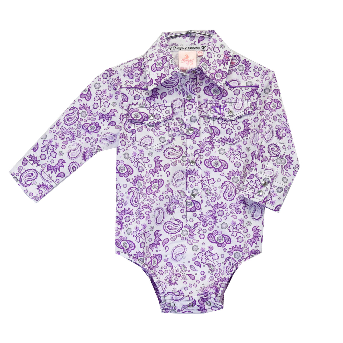 Girls Mixed Paisley L/S Onesie or Shirt by Cowboy Hardware main image 0