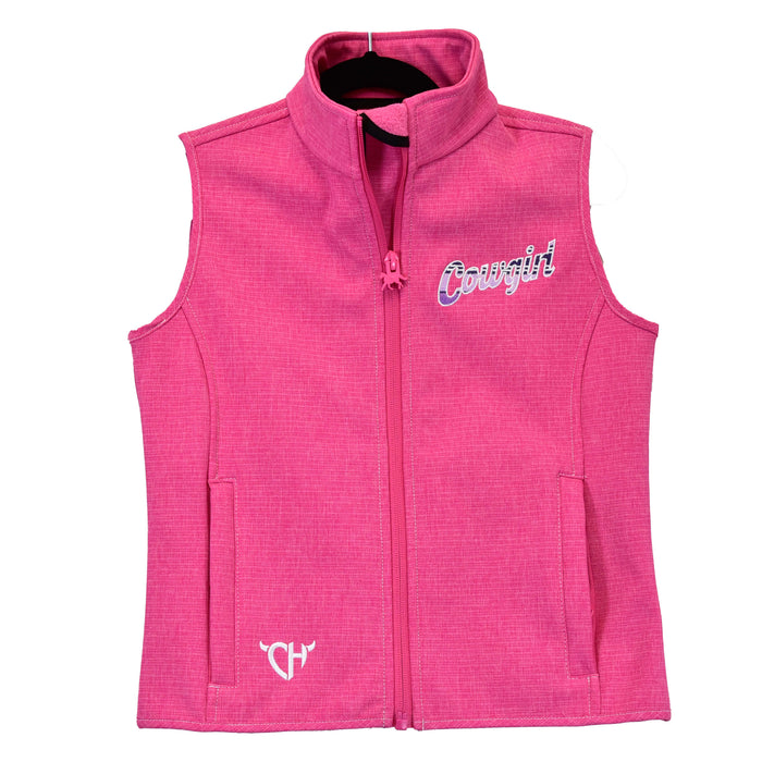 Infant Girls Cowgirl Hardware Sassy Cowgirl Pink Poly Shell Vest from Cowboy Hardware