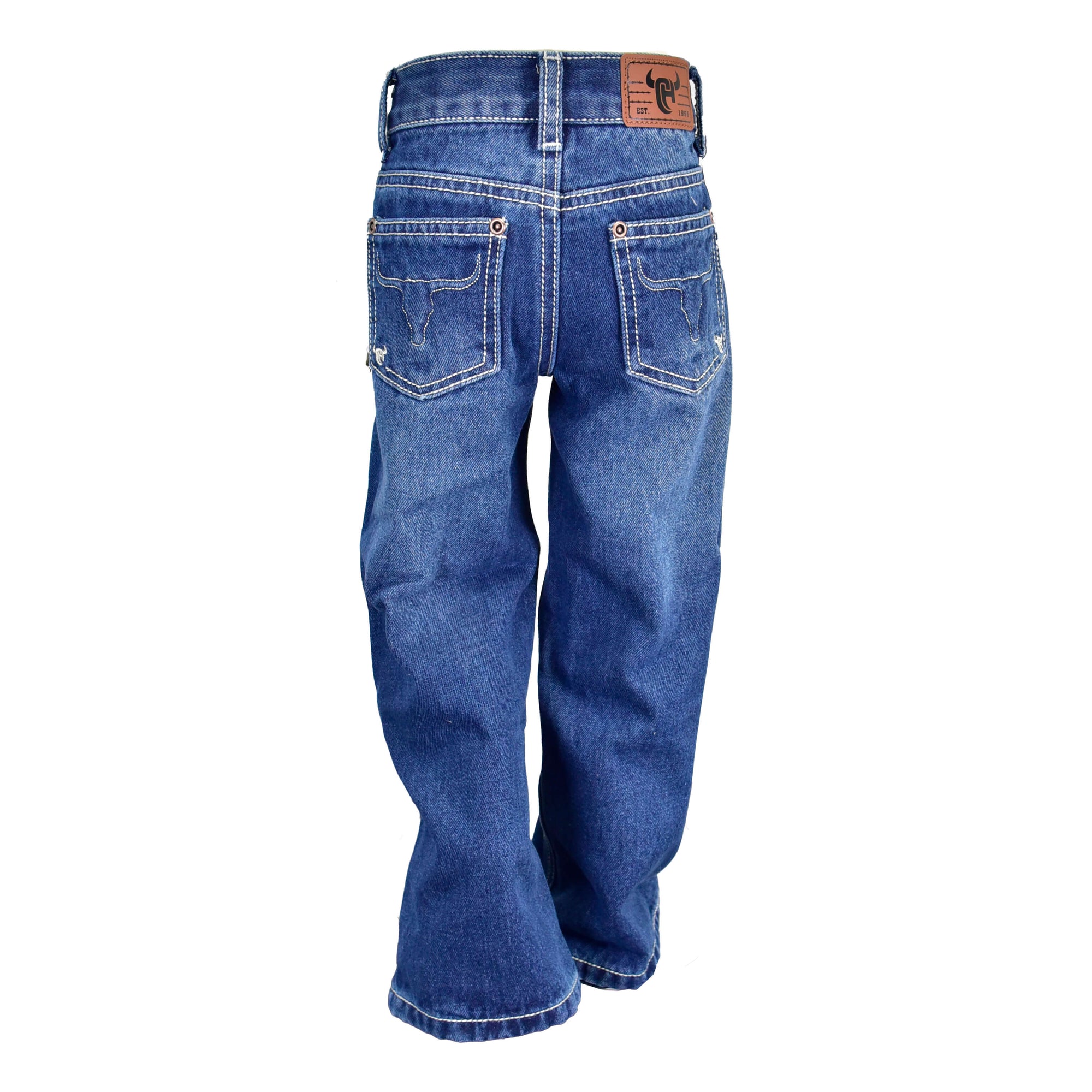 Infant/Toddler Boy's "Invisible 3D Skull" Medium Washed Jeans from Cowboy Hardware