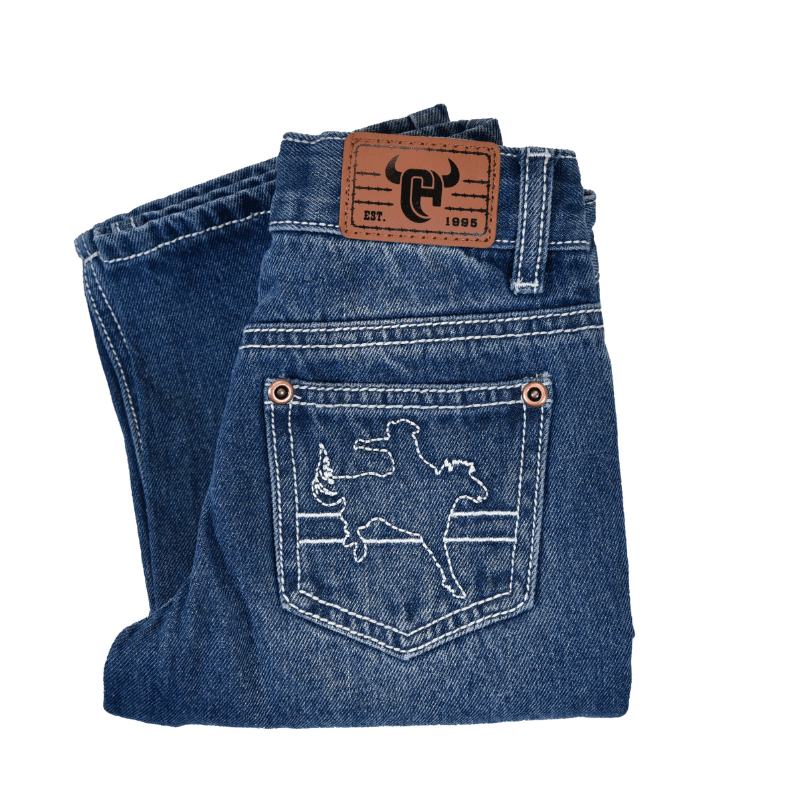 Infant/Toddler Boy's "Stitch Bronc" Medium Washed Jeans from Cowboy Hardware