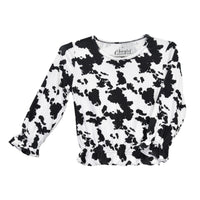 Infant & Toddler Girl CH "Cow Print" Black Long Sleeve Shirt from Cowboy Hardware