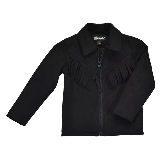 Infant & Toddler Girl CH "Faux Suede" Black Fringe Jacket from Cowboy Hardware