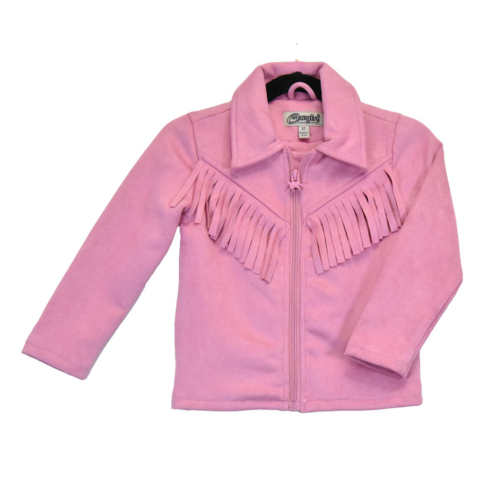 Infant & Toddler Girl CH "Faux Suede" Pink Fringe Jacket from Cowboy Hardware