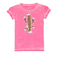 Infant & Toddler Girl CH "Leopard Cactus" Heather Pink Short Sleeve Shirt from Cowboy Hardware