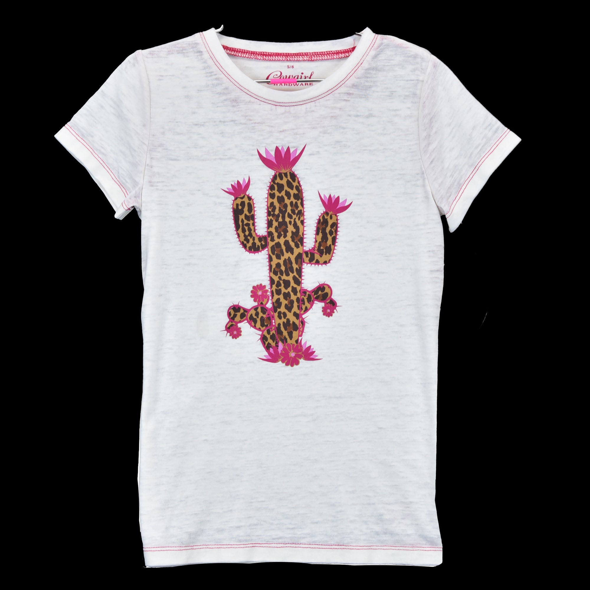 Infant & Toddler Girl CH "Leopard Cactus" White Short Sleeve Shirt from Cowboy Hardware