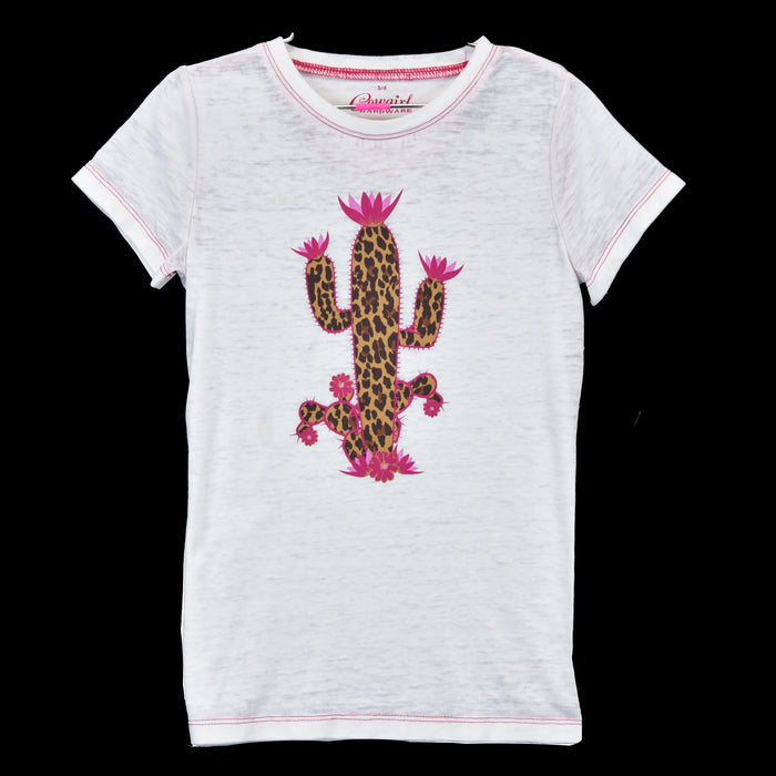 Infant & Toddler Girl CH "Leopard Cactus" White Short Sleeve Shirt from Cowboy Hardware