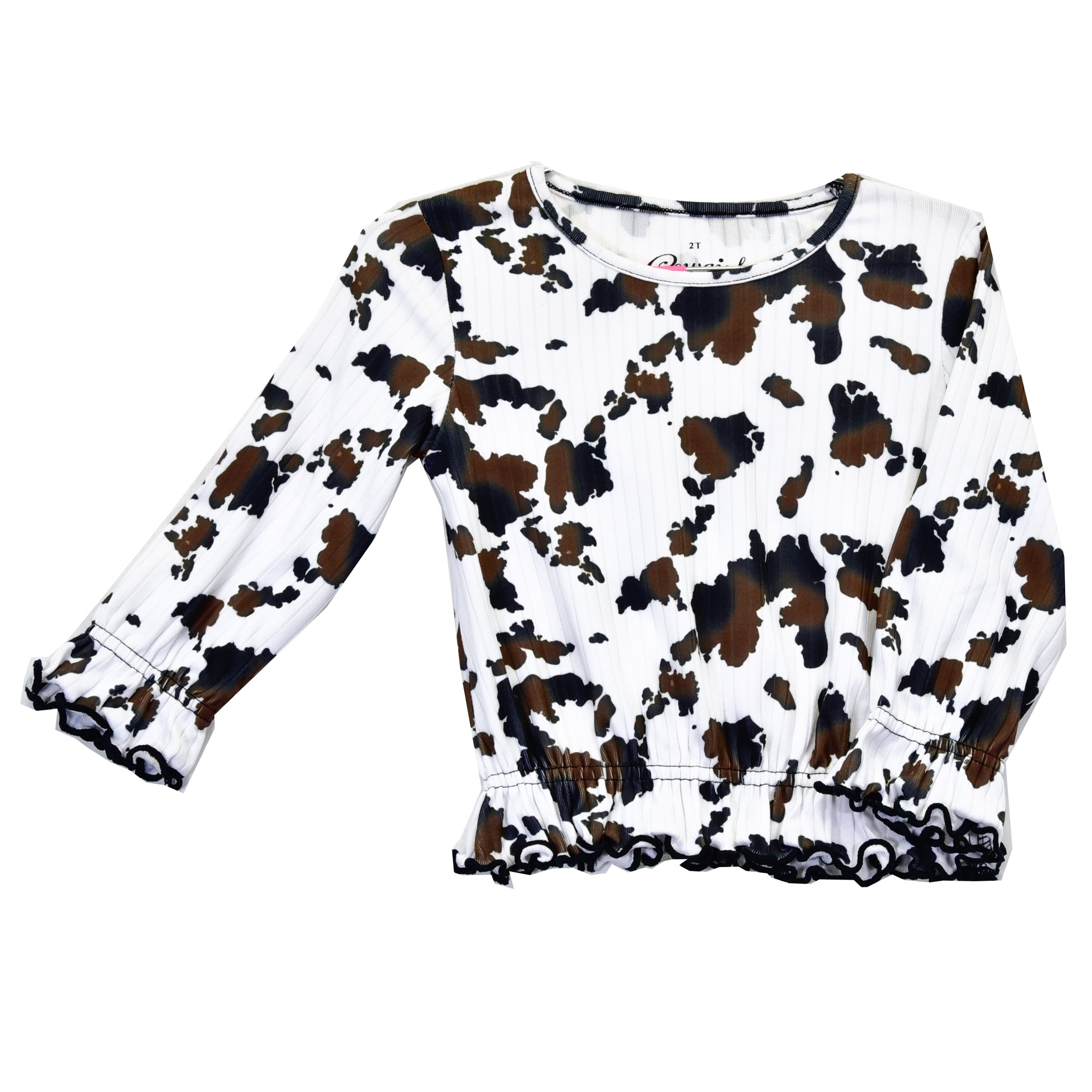 Infant & Toddler Girl CH "Moody Cow" Black Long Sleeve Shirt from Cowboy Hardware