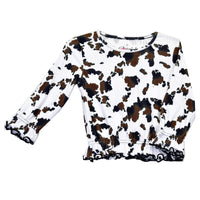 Infant & Toddler Girl CH "Moody Cow" Black Long Sleeve Shirt from Cowboy Hardware