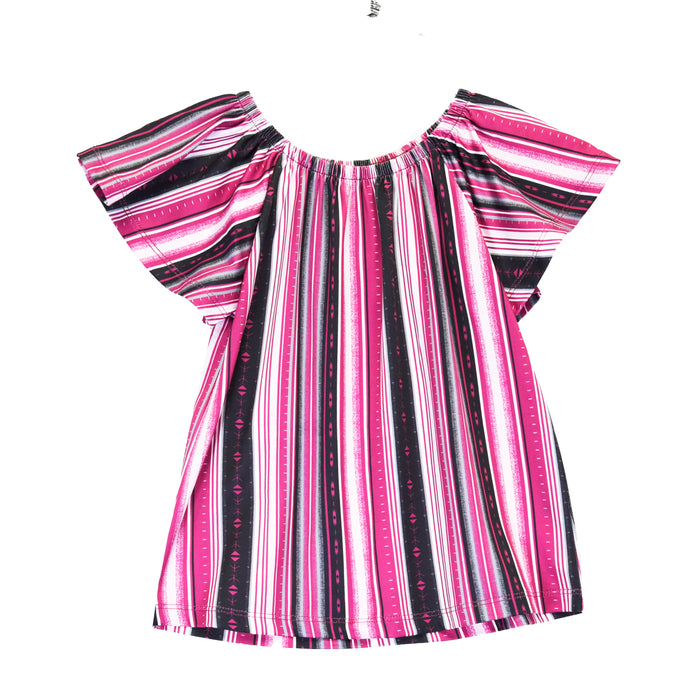 Infant & Toddler Girl CH "Playa Dot Serape" Black Short Sleeve Shirt from Cowboy Hardware