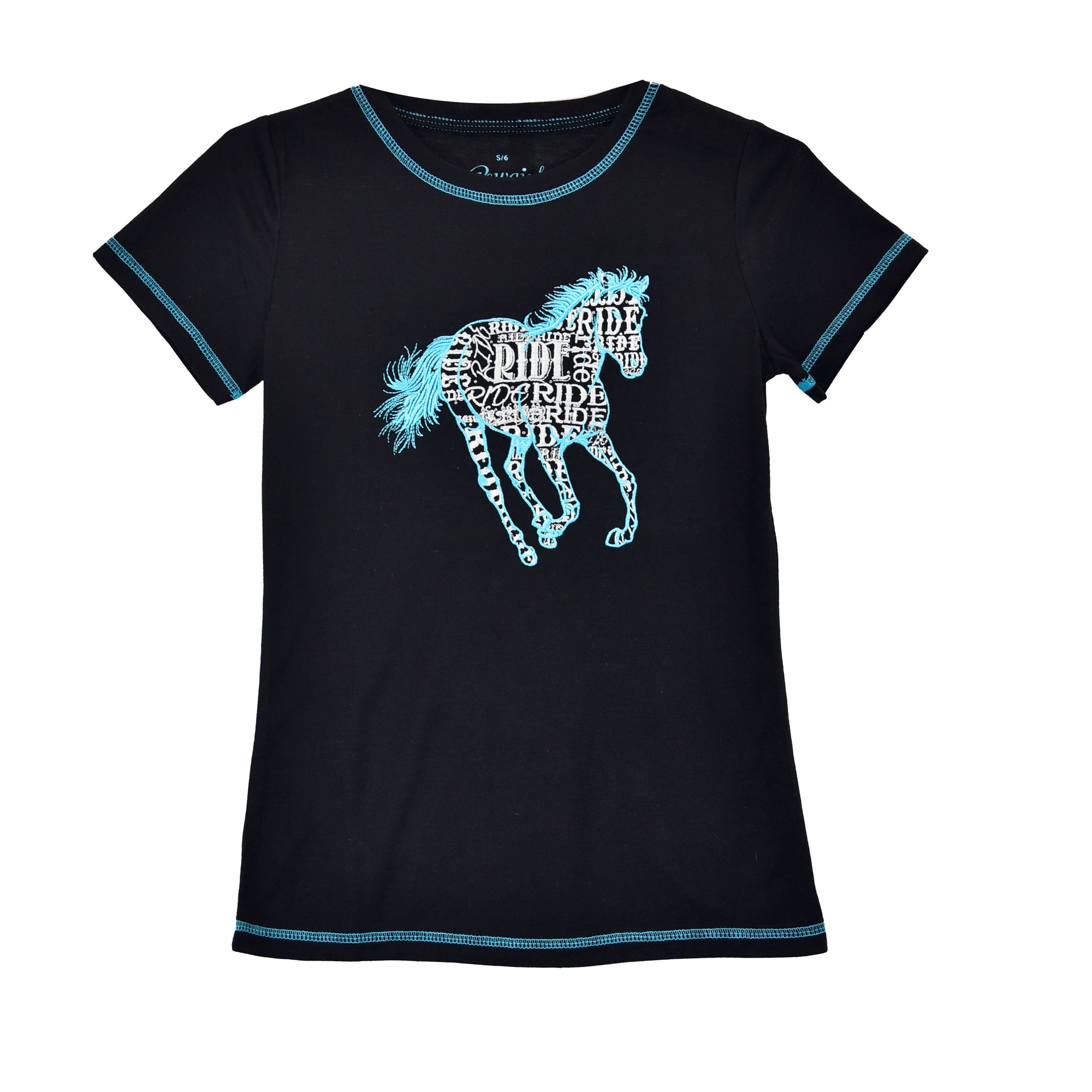 Infant & Toddler Girl CH "Ride Horse" Black Short Sleeve Shirt from Cowboy Hardware