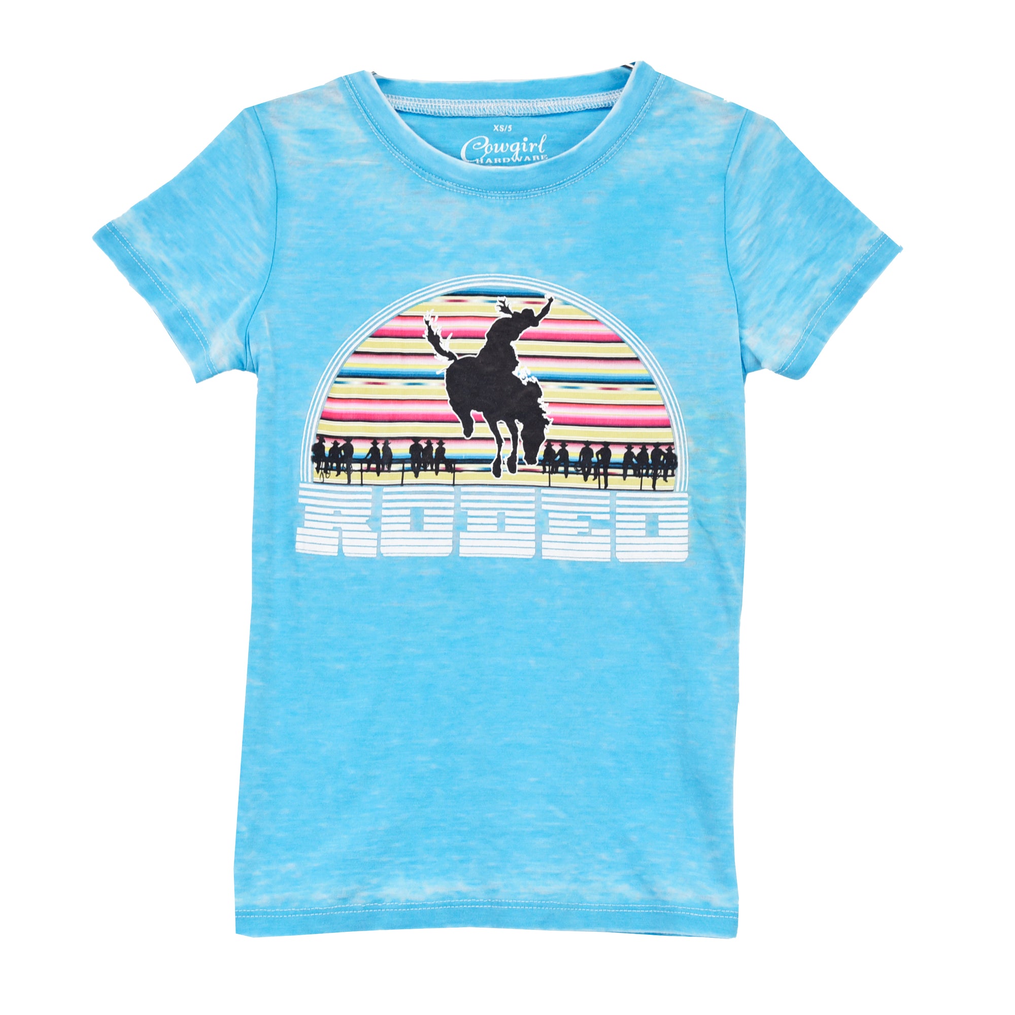 Infant & Toddler Girl CH "Sunset Rodeo" Turquoise Short Sleeve Shirt from Cowboy Hardware