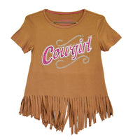 Infant & Toddler Girl CH "Tooled Sassy Cowgirl" Suede Short Sleeve Shirt from Cowboy Hardware