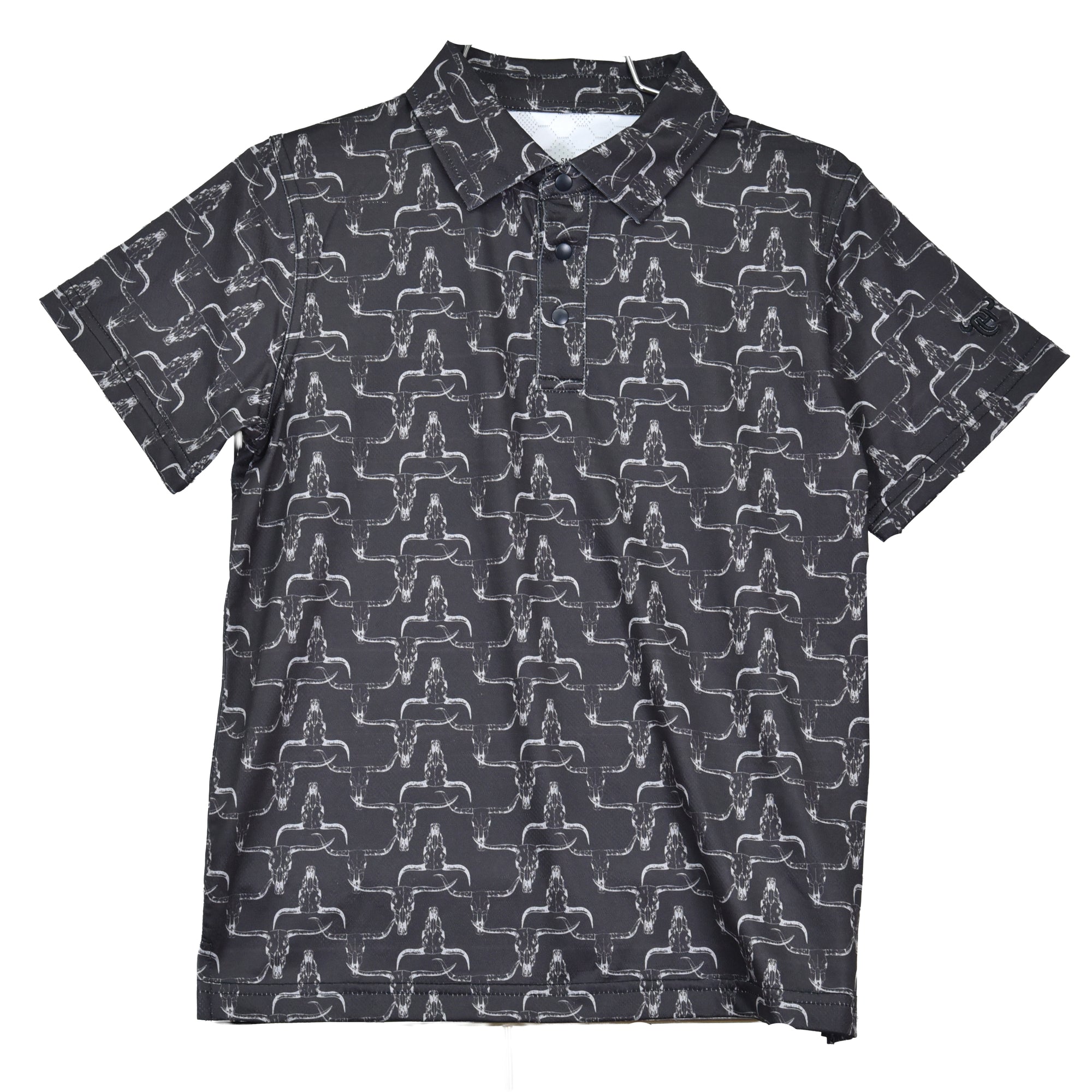 Infant/Toddler Boy's CH Black "Hombre Skull" Short Sleeve Polo Shirt from Cowboy Hardware