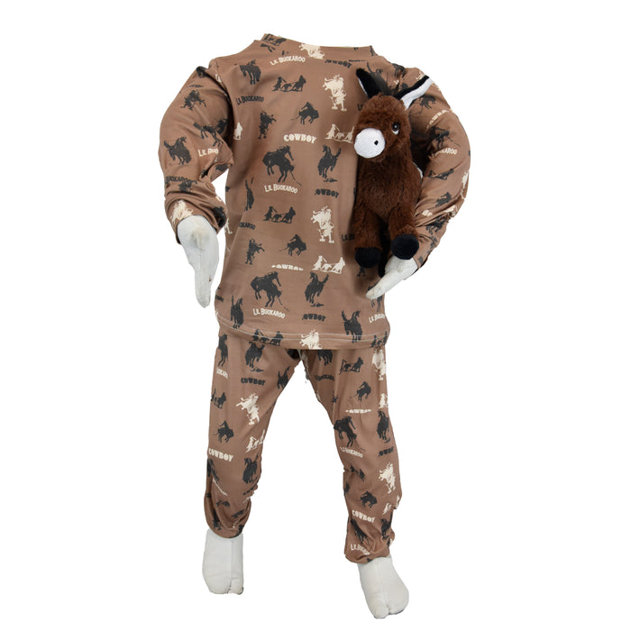 Infant/Toddler Boy's CH Brown "Bucking Horse" Playset/Pajamas from Cowboy Hardware