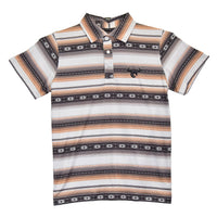 Infant/Toddler Boy's CH Brown "Striped Aztec" Short Sleeve Polo Shirt from Cowboy Hardware
