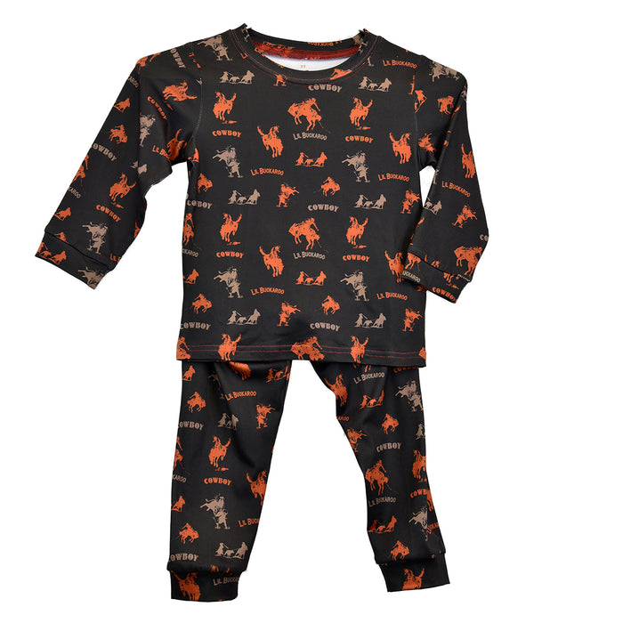 Infant/Toddler Boy's CH Dark Chocolate "Bucking Horse" Playset/Pajamas from Cowboy Hardware