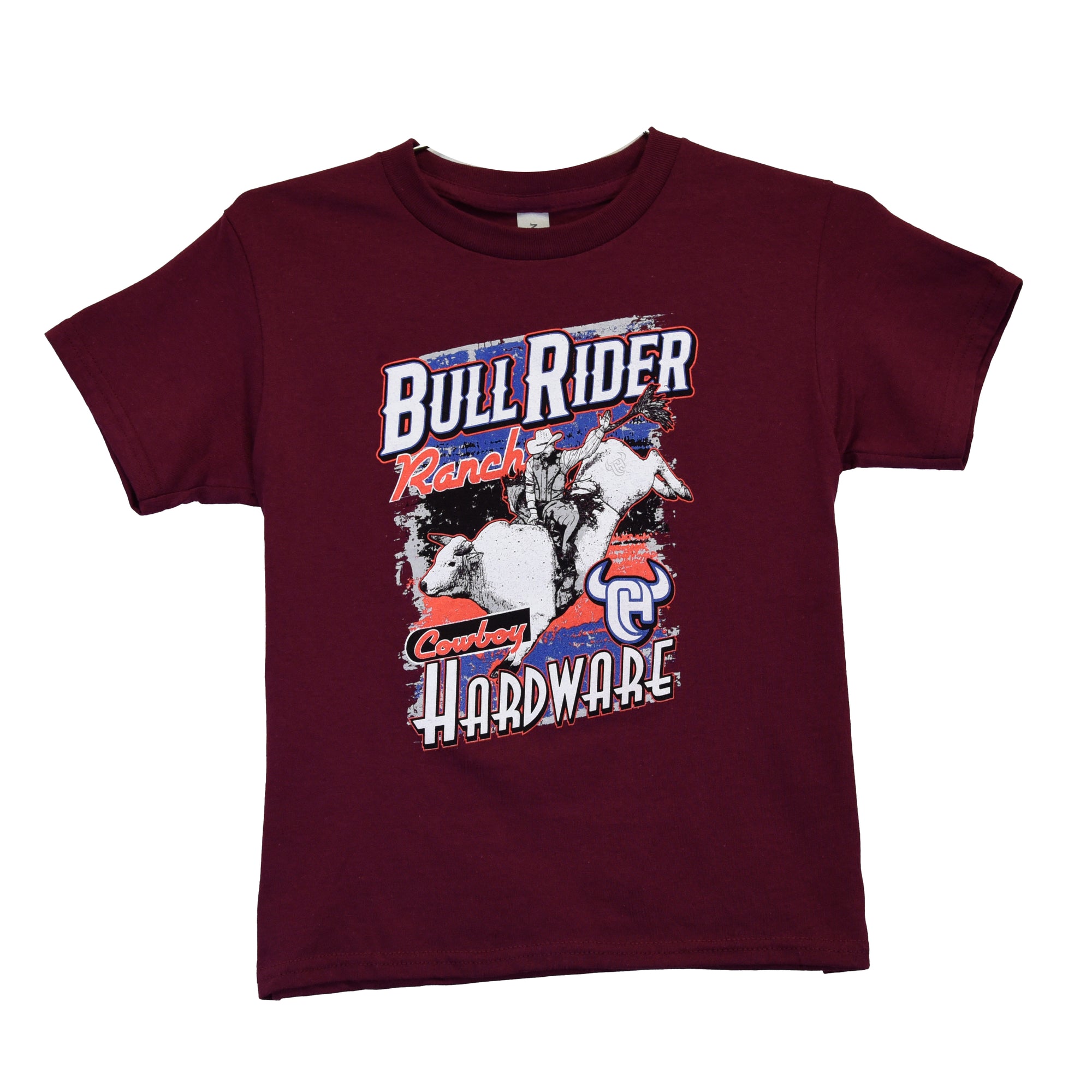 Infant/Toddler Boy's CH Maroon "Bull Rider Ranch" Short Sleeve T-Shirt from Cowboy Hardware