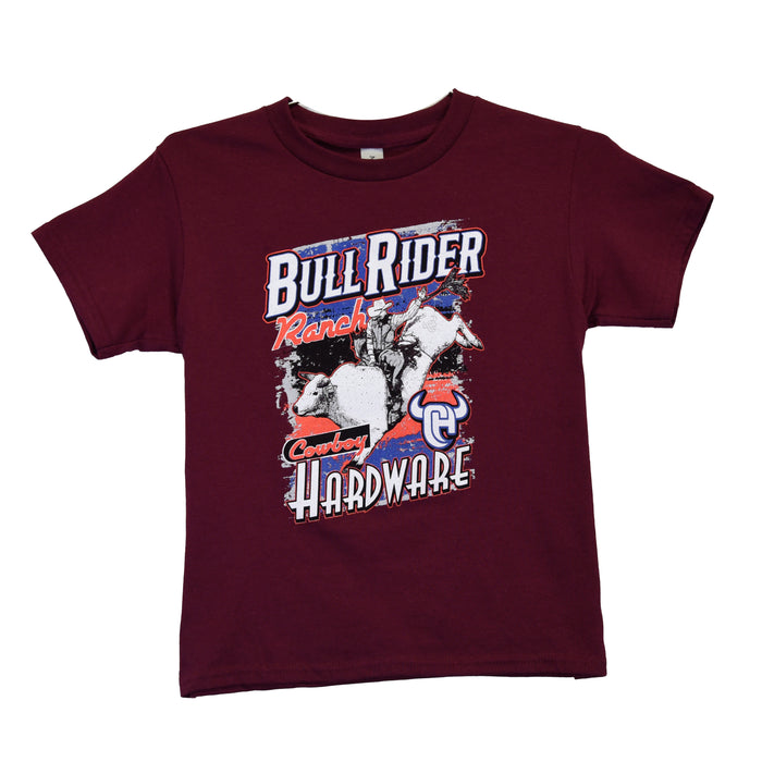 Infant/Toddler Boy's CH Maroon "Bull Rider Ranch" Short Sleeve T-Shirt from Cowboy Hardware