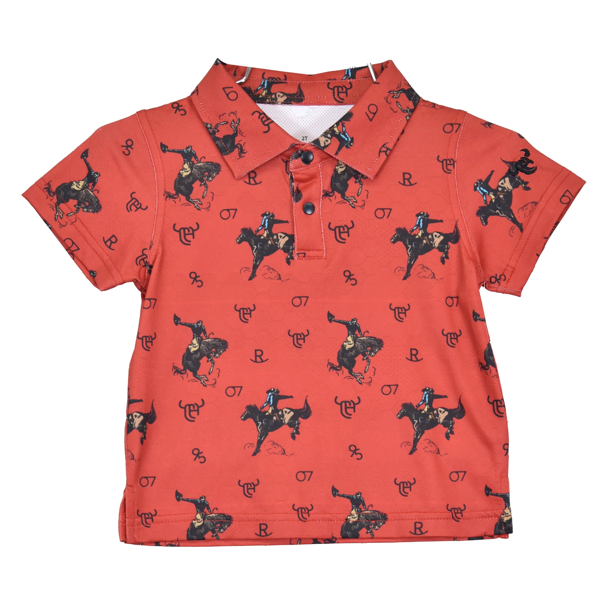 Infant/Toddler Boy's CH Red "Vintage Bronc" Short Sleeve Polo Shirt from Cowboy Hardware