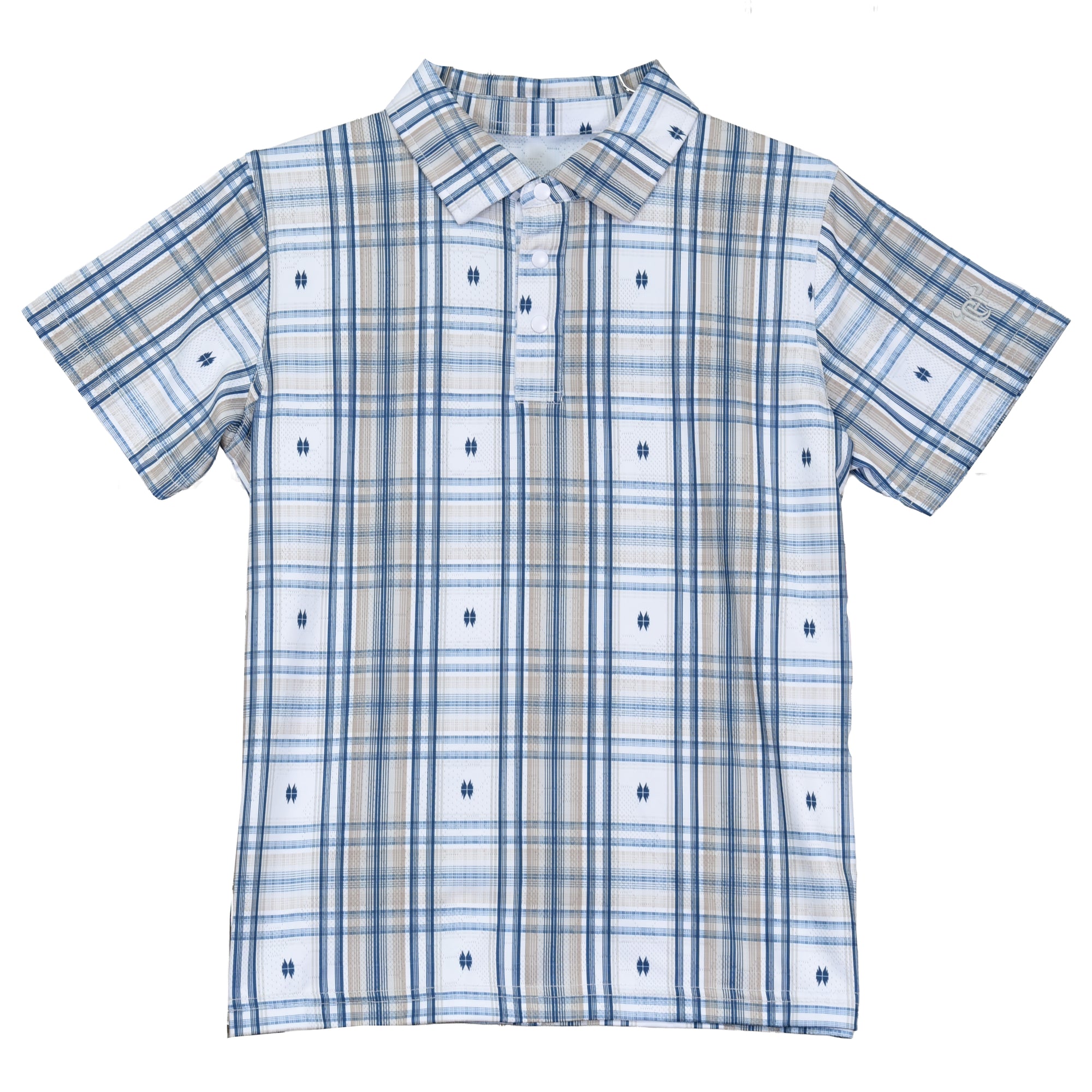 Infant/Toddler Boy's CH White "Hermosillo Jacquard" Short Sleeve Polo Shirt from Cowboy Hardware