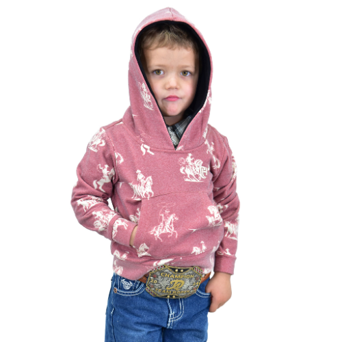 Infant/Toddler Boy's Chili Red "Desert Bronc" Fleece Hoody from Cowboy Hardware