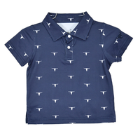 Infant/Toddler Boy's Navy Blue "Skull Scatter" Short Sleeve Polo Shirt from Cowboy Hardware