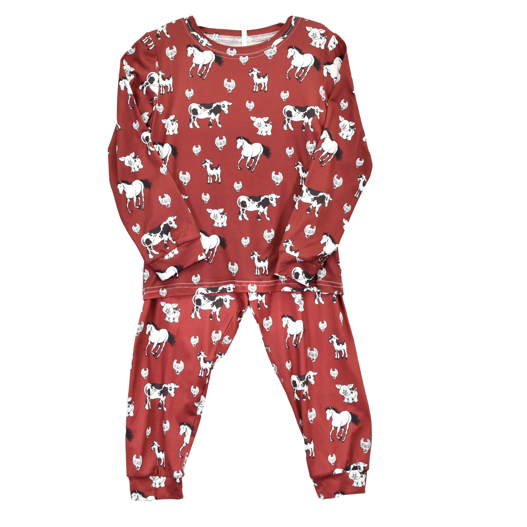 Infant/Toddler Boy's CH Burgundy "All Over Farm" Playset/Pajamas from Cowboy Hardware