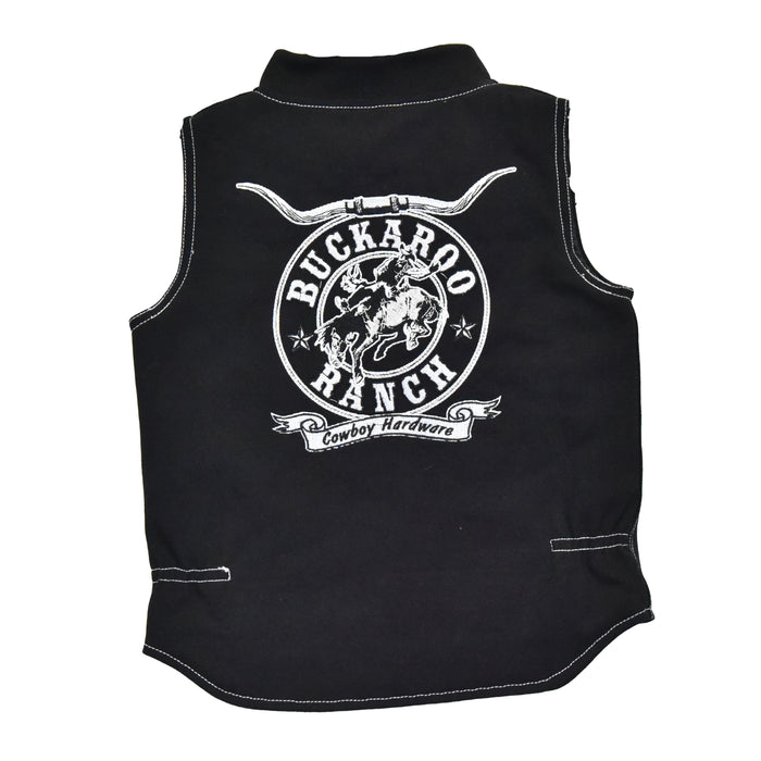 Infant/Toddler Boys "Buckaroo Ranch" Black Canvas Vest from Cowboy Hardware