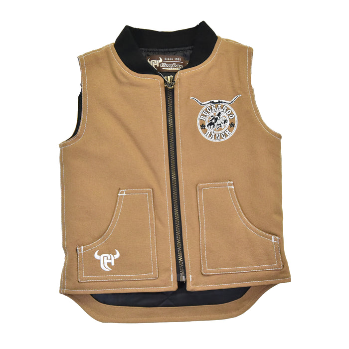 Infant/Toddler Boys "Buckaroo Ranch" Camel Canvas Vest from Cowboy Hardware