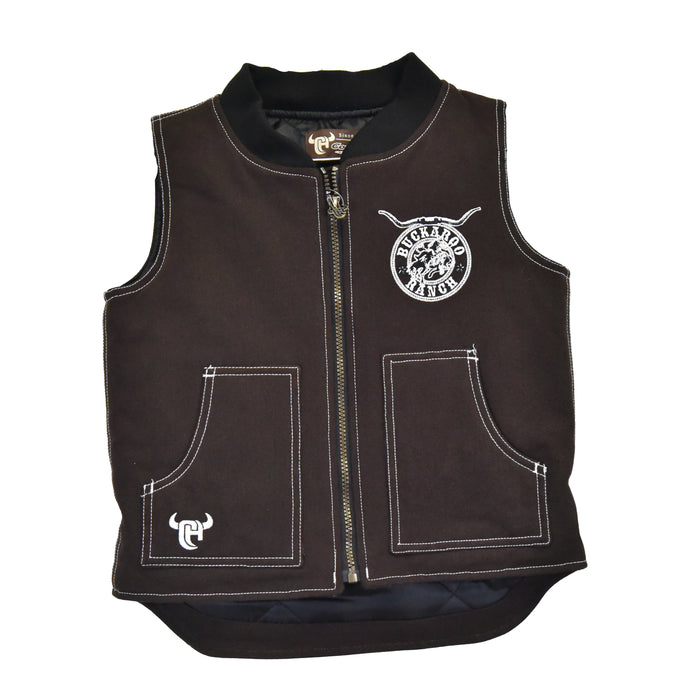 Infant/Toddler Boys "Buckaroo Ranch" Dark Chocolate Canvas Vest from Cowboy Hardware
