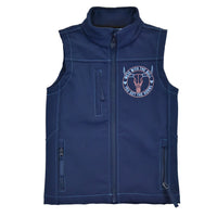 Infant/Toddler Boys "Mess with the Bull" Navy Blue Poly Shell Vest from Cowboy Hardware