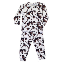 Infant/Toddler Girl's CH Black "Moody Cow Print" Pajamas from Cowboy Hardware