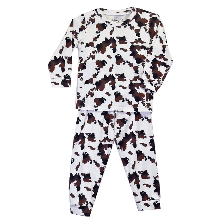 Infant/Toddler Girl's CH Black "Moody Cow Print" Pajamas from Cowboy Hardware