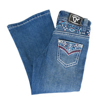 Infant/Toddler Girl's CH Medium Wash "Brushed Aztec" Jeans from Cowboy Hardware