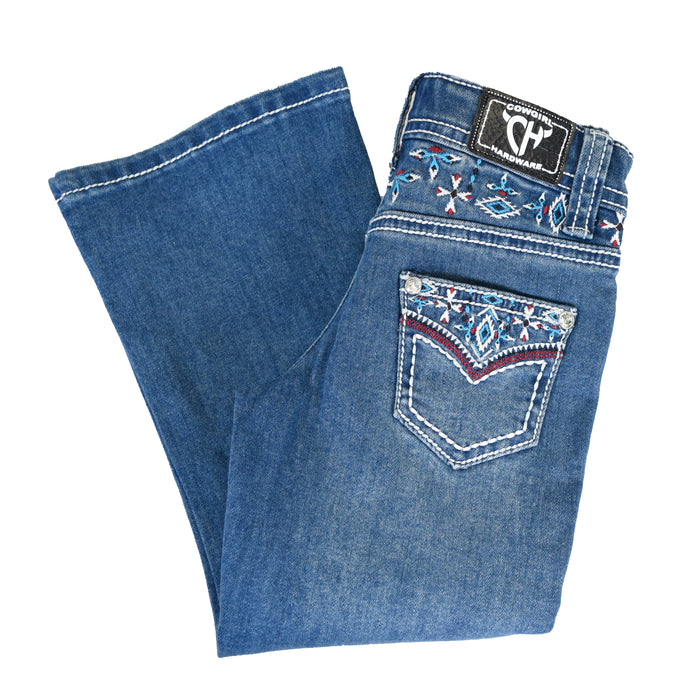 Infant/Toddler Girl's CH Medium Wash "Brushed Aztec" Jeans from Cowboy Hardware
